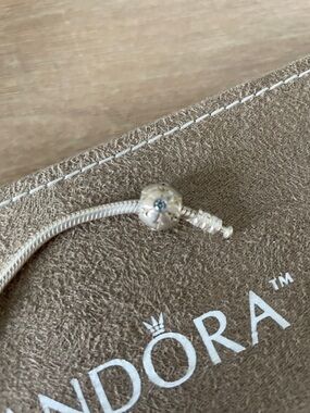 Pandora Silver snowflake charm Blue gem accent